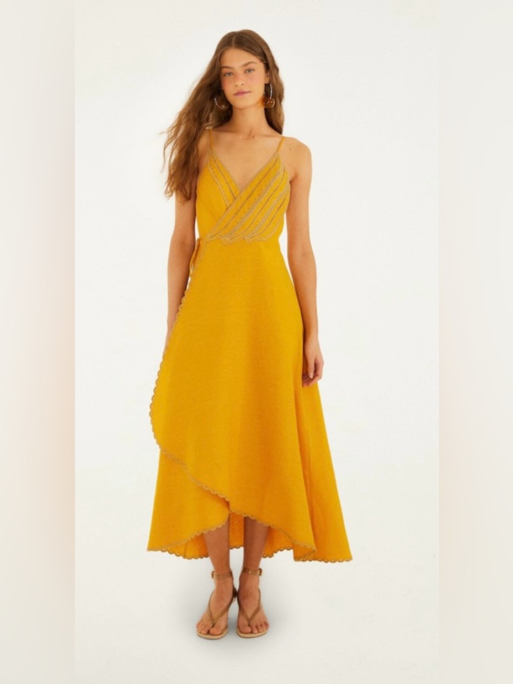FARM Rio Yellow Bananas Maxi Wrap Dress